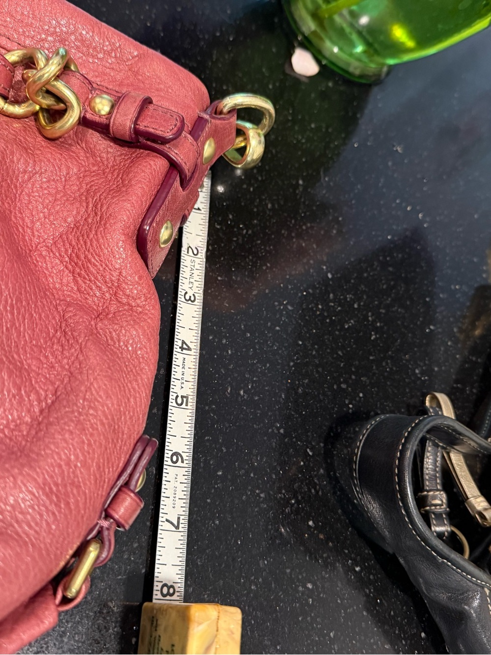 Coach Pebbled Leather Shoulder Bag in Raspberry - Picture 8 of 8